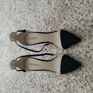 Zara Black Heels with Clear Material at Toes and Heels, 4 inches, Size 35 (5)